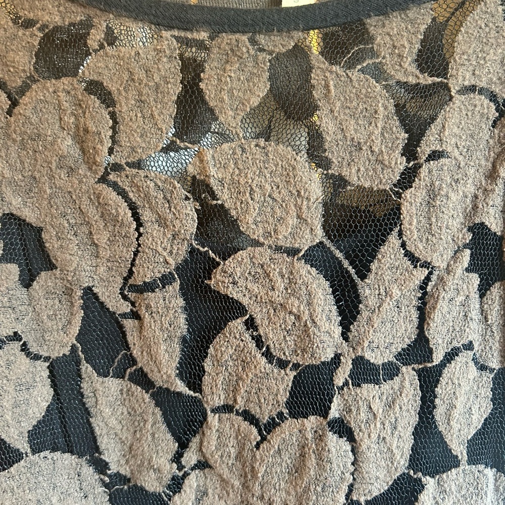 Anthropologie Brown Lace with Black Slip Mini Dress Size Small Weston Wear - Picture 4 of 8